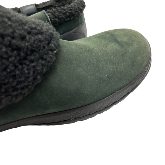 MERRELL ENCORE ICE SLIDE Slip On Mules Clogs Green Genuine Leather Shoes sz 7.5 - Picture 12 of 16